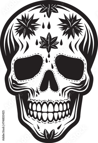Spine and Succulents Cactus and Skull Logo Design Prickled Peril Vector Design of Skull with Cactus