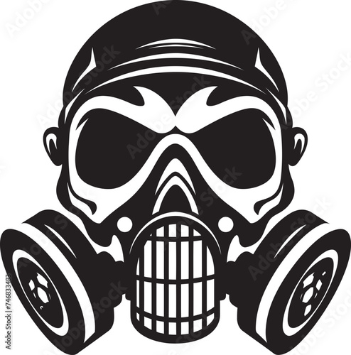 Toxic Tango Vector Icon with Gas Masked Skull Contagion Custodian Gas Mask Adorned Skull Graphic Logo