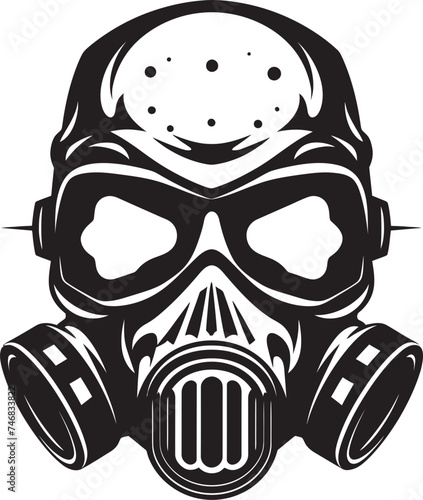 Chemical Conqueror Gas Mask Adorned Skull Icon Design Plague Protector Vector Icon with Gas Masked Skull