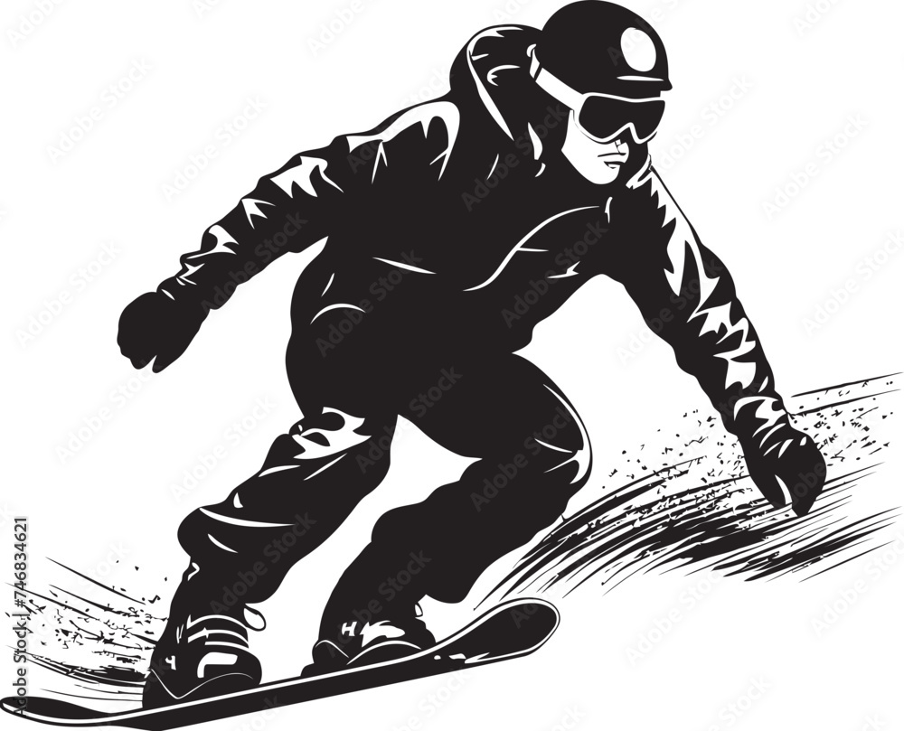 Avalanche Ace Vector Logo with Snowboarding Man Graphic Frosty Freerider Snowboarding Man Logo Design Avalanche Ace Vector Logo with Snowboarding Man Graphic Frosty Freerider Snowboarding Man Logo Design