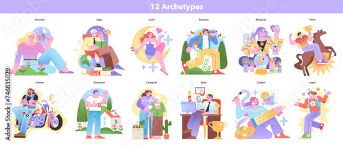 Personality Archetypes set. Vector illustration. © inspiring.team