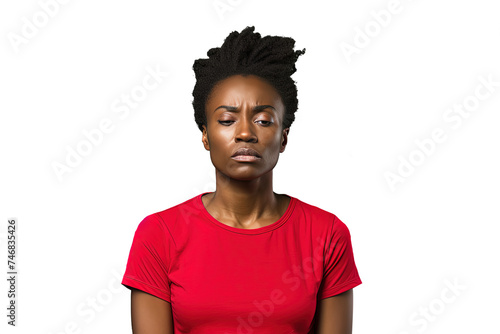 Close up of a worried african woman
