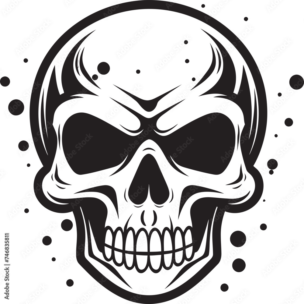 Fototapeta premium Virulent Visage Toxic Skull Vector Logo Toxicity Trophy Iconic Design of Toxic Skull