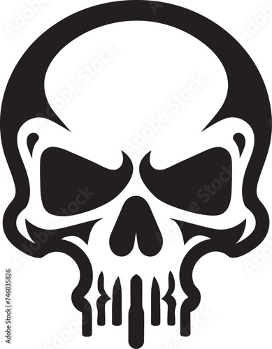 Radioactive Remains Vector Icon of Toxic Skull Chemical Contour Graphic Design with Toxic Skull Icon