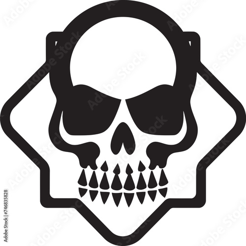 Lethal Emblem Toxic Skull Logo Design Icon Radioactive Remains Vector Icon of Toxic Skull