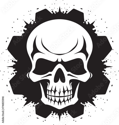 Poisonous Portrait Toxic Skull Vector Logo Design Hazardous Head Graphic Icon of Toxic Skull