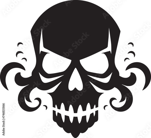 Radioactive Remains Vector Icon of Toxic Skull Chemical Contour Graphic Design with Toxic Skull Icon