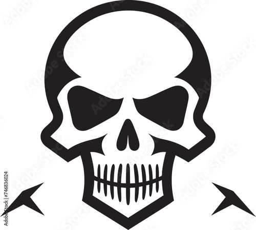 Radioactive Remains Vector Icon of Toxic Skull Chemical Contour Graphic Design with Toxic Skull Icon