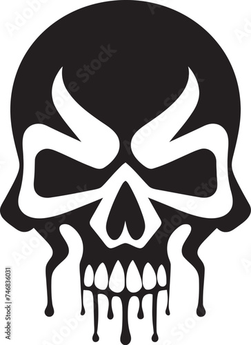 Lethal Emblem Toxic Skull Logo Design Icon Radioactive Remains Vector Icon of Toxic Skull