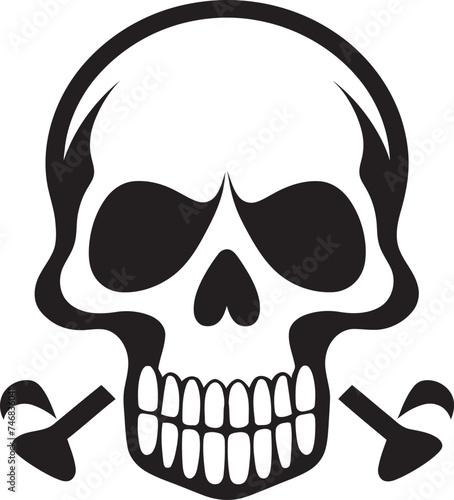 Radioactive Remains Vector Icon of Toxic Skull Chemical Contour Graphic Design with Toxic Skull Icon