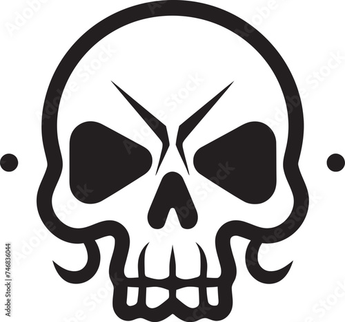 Chemical Contour Graphic Design with Toxic Skull Icon Virulent Visage Toxic Skull Vector Logo