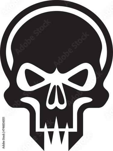 Radioactive Remains Vector Icon of Toxic Skull Chemical Contour Graphic Design with Toxic Skull Icon