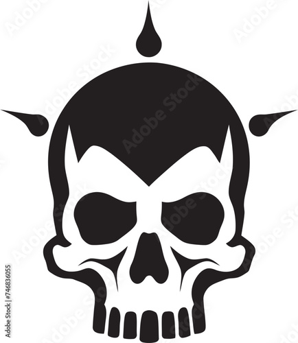 Lethal Emblem Toxic Skull Logo Design Icon Radioactive Remains Vector Icon of Toxic Skull
