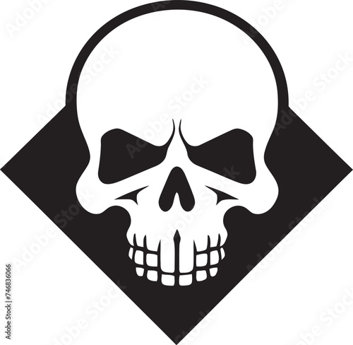Radioactive Remains Vector Icon of Toxic Skull Chemical Contour Graphic Design with Toxic Skull Icon