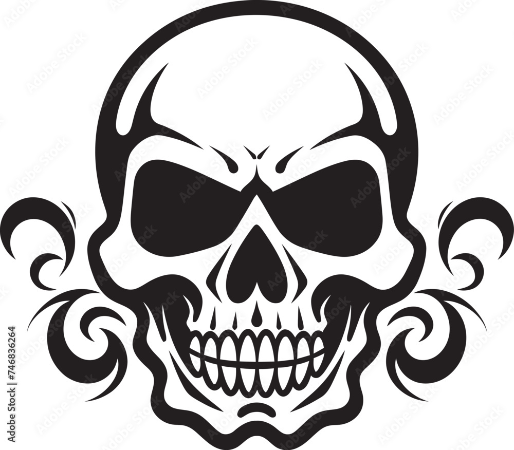 Fototapeta premium Lethal Mark Toxic Skull Logo Design Icon Radioactive Remains Vector Toxic Skull Icon