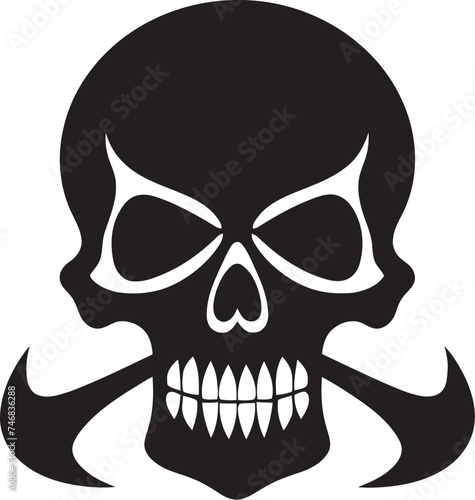Radioactive Remains Vector Toxic Skull Icon Chemical Contour Graphic Design with Toxic Skull