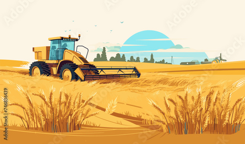 harvesting crops vector flat minimalistic isolated illustration