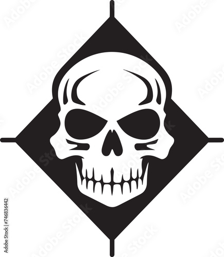 Lethal Emblem Toxic Skull Logo Design Icon Radioactive Remains Vector Icon of Toxic Skull
