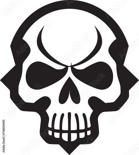 Radioactive Remains Vector Icon of Toxic Skull Chemical Contour Graphic Design with Toxic Skull Icon