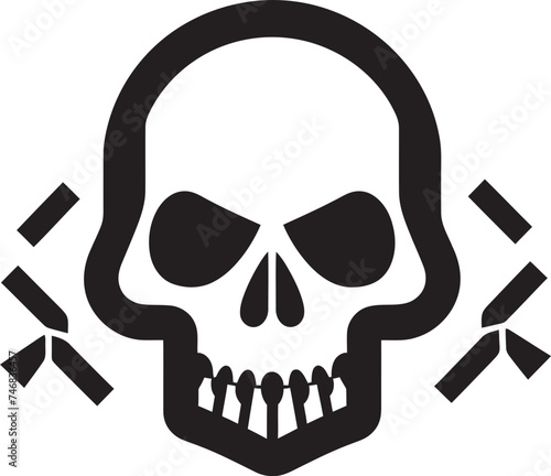 Lethal Emblem Toxic Skull Logo Design Icon Radioactive Remains Vector Icon of Toxic Skull