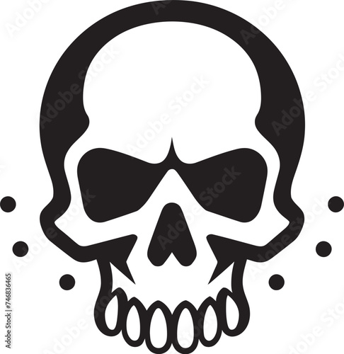 Radioactive Remains Vector Icon of Toxic Skull Chemical Contour Graphic Design with Toxic Skull Icon