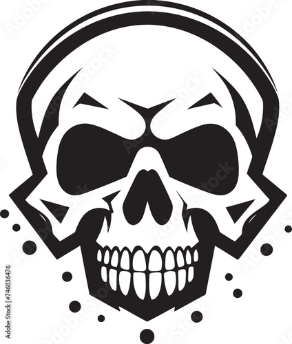 Lethal Emblem Toxic Skull Logo Design Icon Radioactive Remains Vector Icon of Toxic Skull