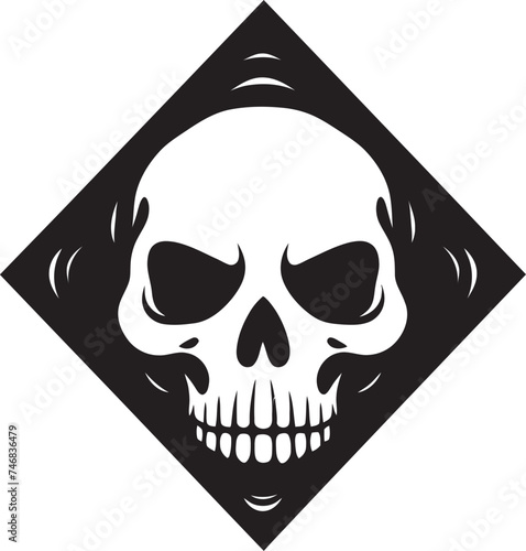 Lethal Emblem Toxic Skull Logo Design Icon Radioactive Remains Vector Icon of Toxic Skull