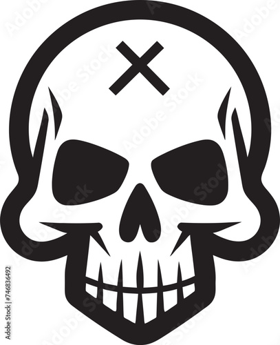 Radioactive Remains Vector Icon of Toxic Skull Chemical Contour Graphic Design with Toxic Skull Icon