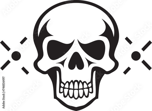 Radioactive Remains Vector Icon of Toxic Skull Chemical Contour Graphic Design with Toxic Skull Icon