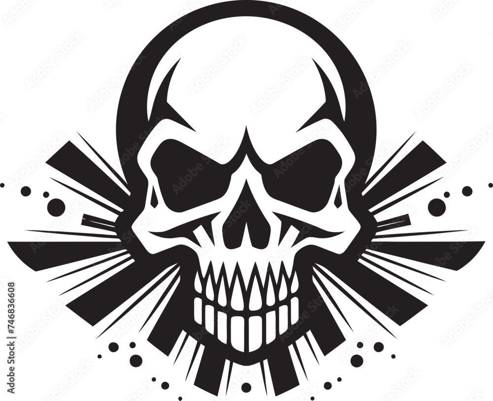 Obraz premium Virulent Visage Toxic Skull Vector Logo Toxicity Trophy Iconic Design of Toxic Skull
