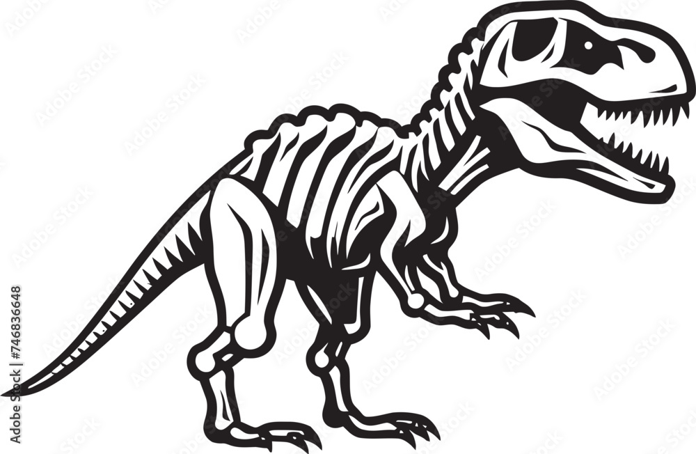 Dino Dominion Iconic Design of T Rex Skeleton Jurassic Icon Tyrannosaurus Skeleton Vector Logo Dino Dominion Iconic Design of T Rex Skeleton Jurassic Icon Tyrannosaurus Skeleton Vector Logo