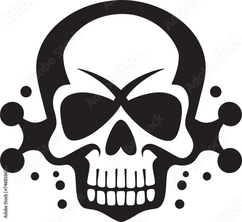 Radioactive Remains Vector Icon of Toxic Skull Chemical Contour Graphic Design with Toxic Skull Icon