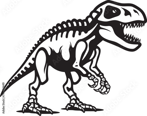 Ancient Apex Tyrannosaurus Logo Design Paleontological Majesty Vector Graphic of T Rex Skeleton