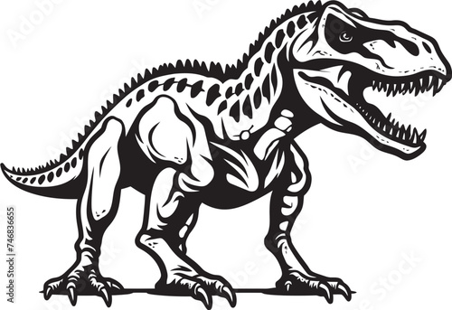 Paleontological Majesty Vector Graphic of T Rex Skeleton Tyrants Triumph Iconic T Rex Skeleton Logo