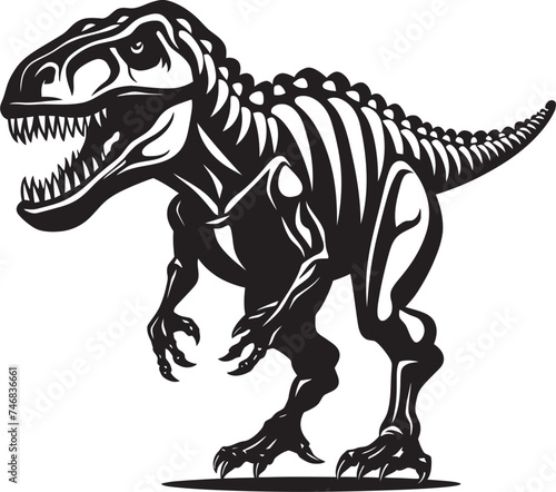 Rex Resurgence T Rex Skeleton Icon Emblem Tyrannosaurus Tribute Vector Logo Design © BABBAN
