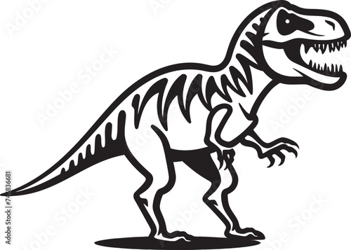 Primeval Powerhouse Tyrannosaurus Vector Logo Design Jurassic Jewel T Rex Skeleton Icon Emblem