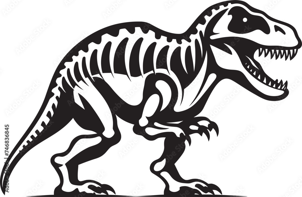 Dino Dynasty Tyrannosaurus Graphic Emblem Primeval Powerhouse T Rex Skeleton Icon Design Dino Dynasty Tyrannosaurus Graphic Emblem Primeval Powerhouse T Rex Skeleton Icon Design