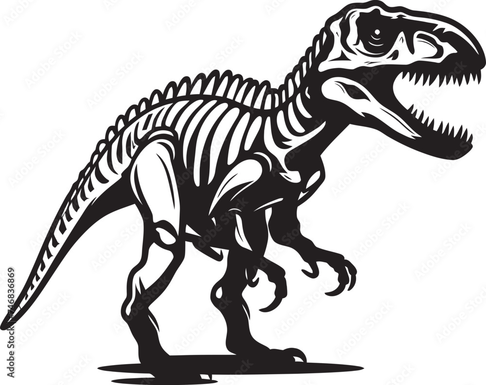 Tyrannosaurus Tribute Vector Graphic Logo Jurassic Jewel T Rex Skeleton Emblem Tyrannosaurus Tribute Vector Graphic Logo Jurassic Jewel T Rex Skeleton Emblem
