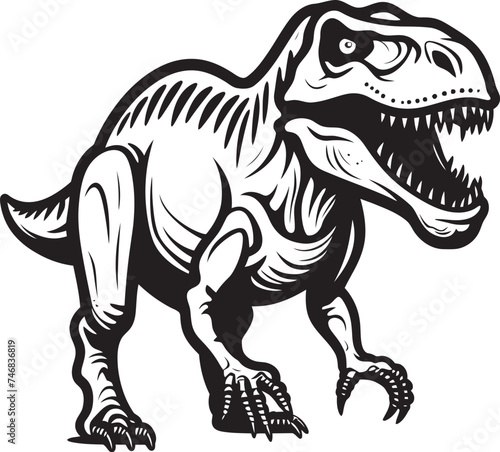Paleontological Majesty Vector Graphic of T Rex Skeleton Rex Resurgence T Rex Skeleton Logo Design Icon © BABBAN