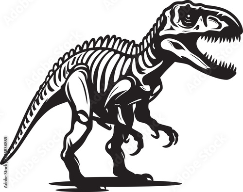 Tyrannosaurus Tribute Vector Graphic Logo Jurassic Jewel T Rex Skeleton Emblem © BABBAN
