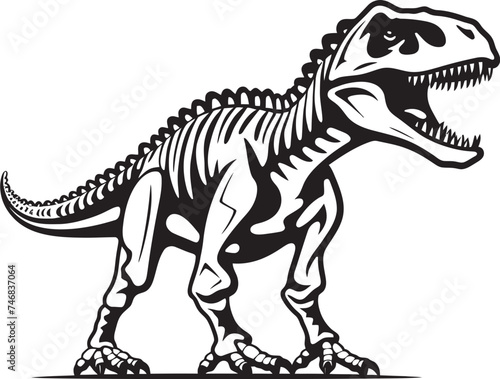 Paleontological Majesty Vector T Rex Skeleton Tyrants Triumph T Rex Skeleton Logo