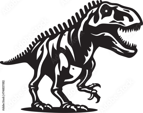 Primeval Profile Tyrannosaurus Graphic Logo Jurassic Jewel T Rex Skeleton Vector Design © BABBAN