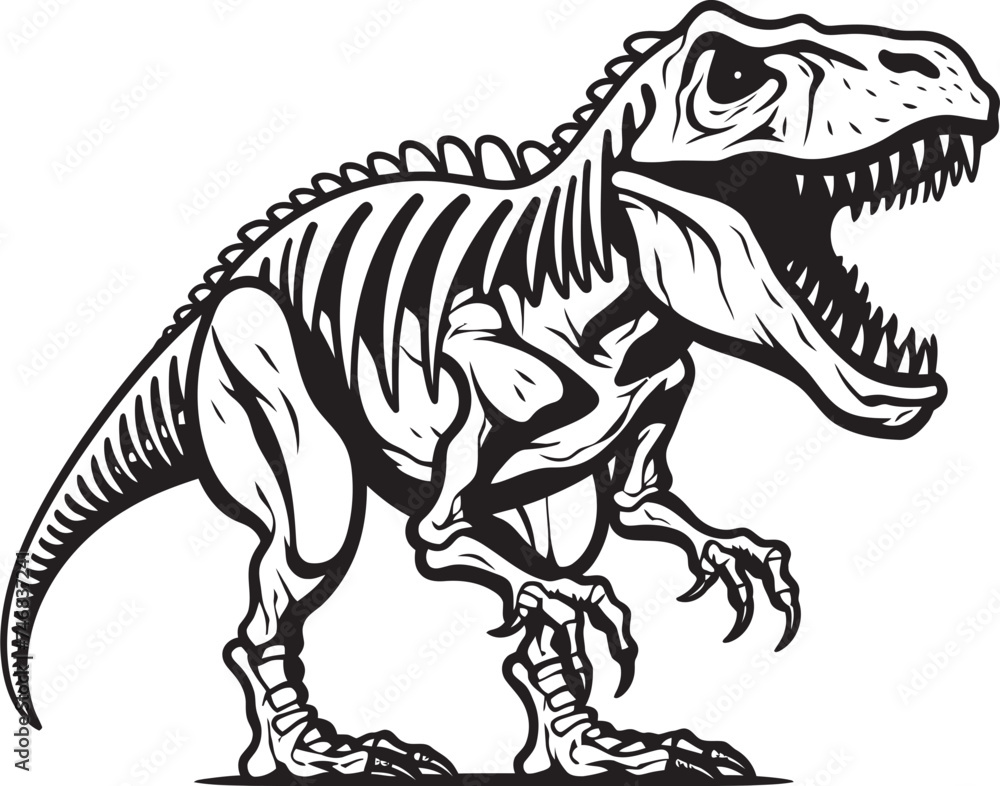 Primeval Profile Tyrannosaurus Graphic Logo Jurassic Jewel T Rex Skeleton Vector Design Primeval Profile Tyrannosaurus Graphic Logo Jurassic Jewel T Rex Skeleton Vector Design