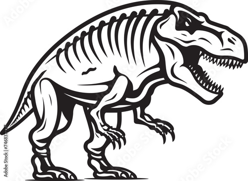 Tyrants Triumph T Rex Skeleton Logo Mesozoic Mark Graphic Design with T Rex