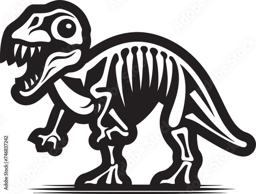 Jurassic Jewel T Rex Skeleton Vector Design Fossil Finesse T Rex Icon Emblem