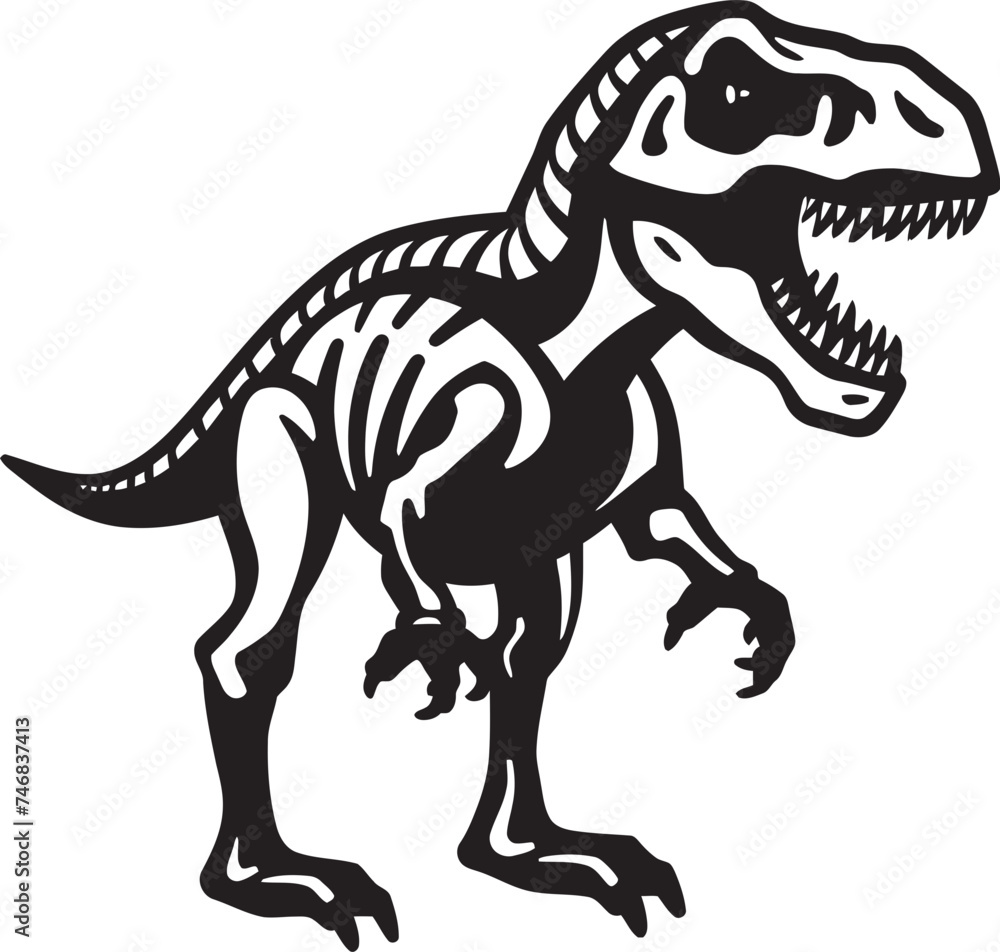 Fossil Finesse T Rex Skeleton Icon Design Ancient Artifact T Rex Vector Emblem Fossil Finesse T Rex Skeleton Icon Design Ancient Artifact T Rex Vector Emblem