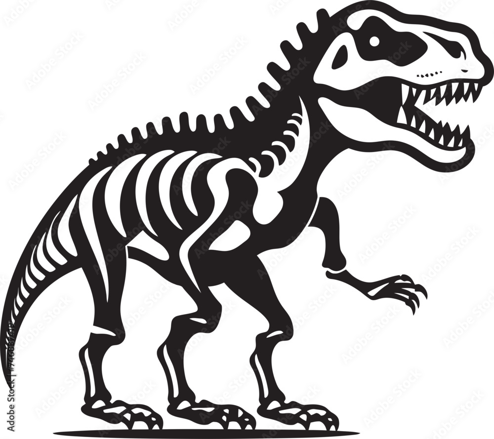 Tyrannosaurus Tribute Vector Logo Emblem Dino Dynasty Iconic T Rex Skeleton Design Tyrannosaurus Tribute Vector Logo Emblem Dino Dynasty Iconic T Rex Skeleton Design