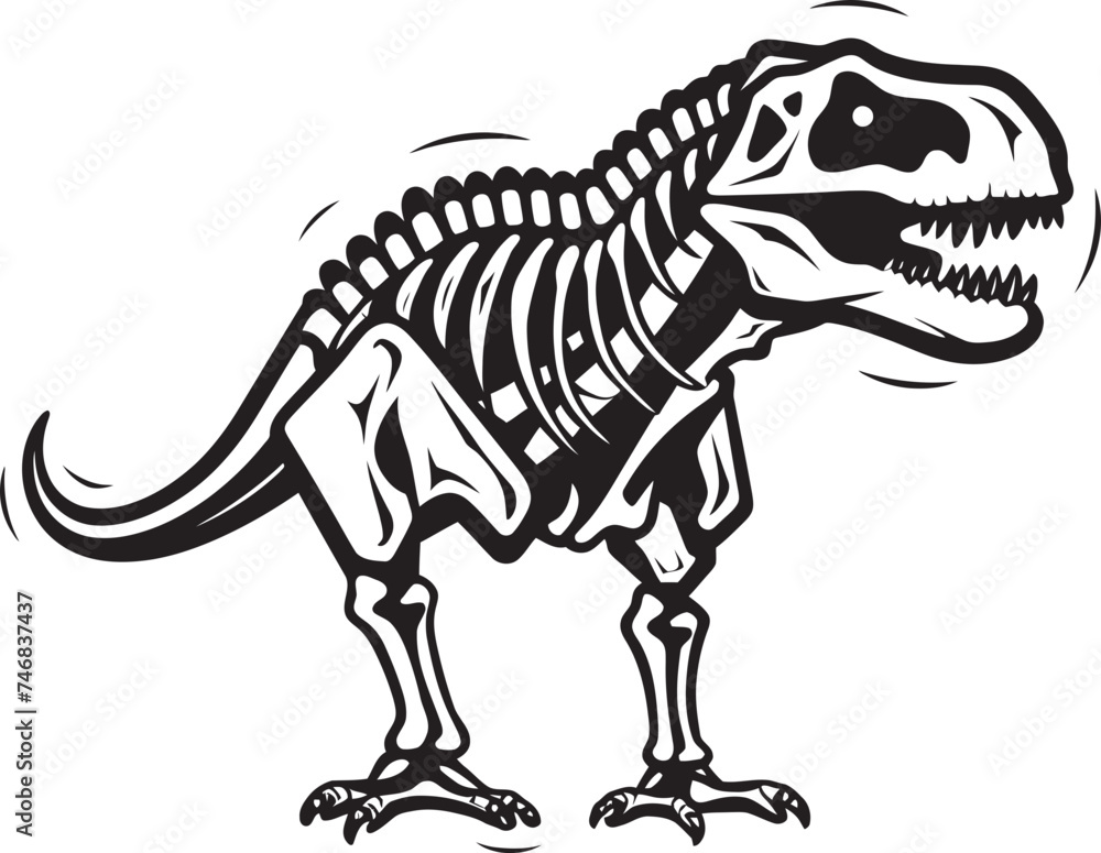 Primeval Profile Tyrannosaurus Graphic Icon Fossilized Majesty T Rex Skeleton Vector Emblem Primeval Profile Tyrannosaurus Graphic Icon Fossilized Majesty T Rex Skeleton Vector Emblem