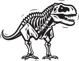 Primeval Profile Tyrannosaurus Graphic Icon Fossilized Majesty T Rex Skeleton Vector Emblem