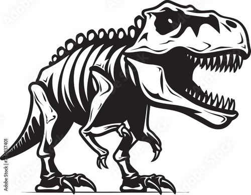 Dino Dynasty Iconic T Rex Emblem Paleontological Prestige T Rex Graphic Logo